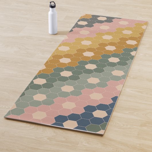 Stijlvol Boho Geometric Pattern Blue Blush Yogamat (In situ)