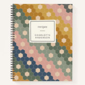 Stijlvol Boho Geometric Pattern Blue Green Recipe Notitieboek (Voorkant)