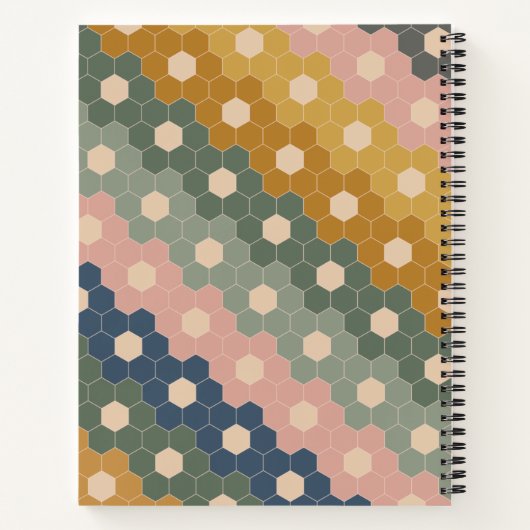 Stijlvol Boho Geometric Pattern Blue Green Recipe Notitieboek (Achterkant)