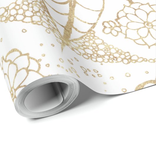 Stijlvol boho hand getrokken gouden mandala cadeaupapier (Rol Hoek)