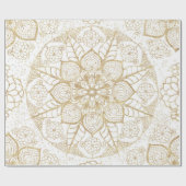 Stijlvol boho hand getrokken gouden mandala cadeaupapier (Vlak)