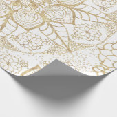 Stijlvol boho hand getrokken gouden mandala cadeaupapier (Hoek)