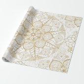 Stijlvol boho hand getrokken gouden mandala cadeaupapier (Uitgerold)