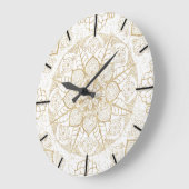 Stijlvol boho hand getrokken gouden mandala grote klok (Hoek)