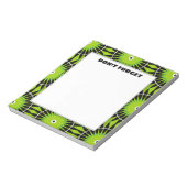 Stijlvol Boho Lime Green Pattern Vergeet niet Notitieblok (Linkerzijde)
