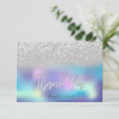 Stijlvol Bokeh Holographic Bedankkaart (Staand voorkant)