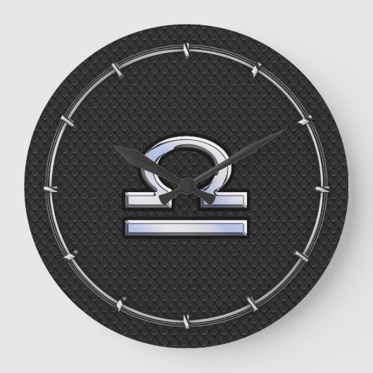 Stijlvol boog Zodiab Sign Black Snake Skin Decor Grote Klok (Voorkant)