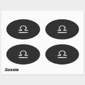 Stijlvol boog Zodiab Sign Black Snake Skin Decor Ovale Sticker (Vel)