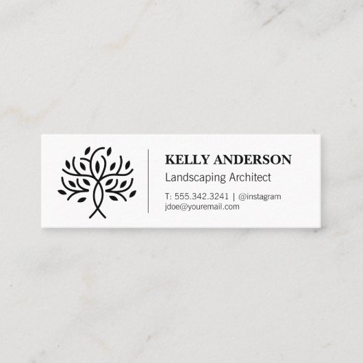 Stijlvol boompictogram | Dienst voor het maken van Mini Visitekaartje (Voorkant)