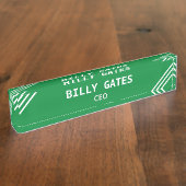 Stijlvol Bord voor groene en witte desk Naambordje (Zijkant)