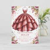 stijlvol bordeauxfeest kaart (Staand voorkant)