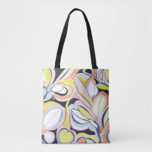 Stijlvol botanisch aquarel abstract patroon tote bag