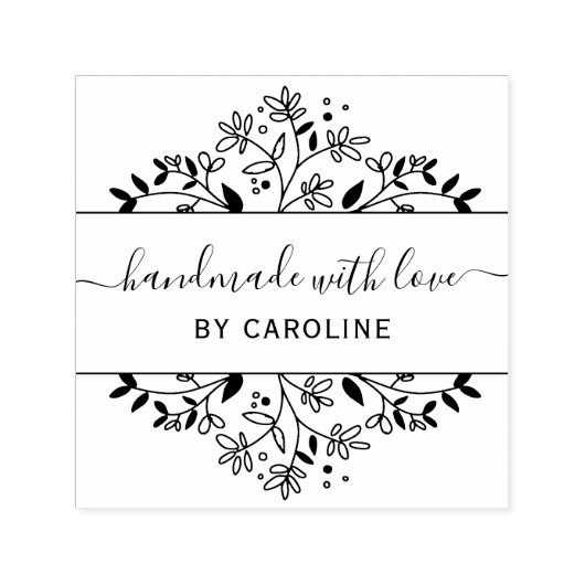 stijlvol botanisch handgemaakt  zelfinktende stempel (Design)