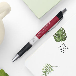 Stijlvol Bourgondië Rood Wit Eigen Logo Zakelijk Pen