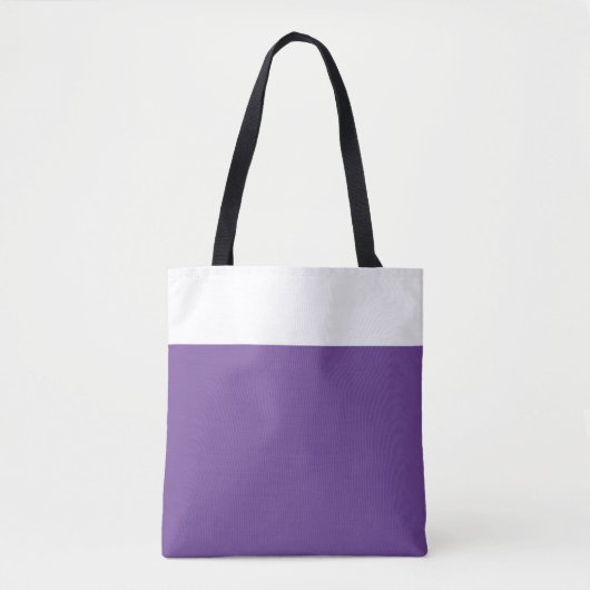 Stijlvol breed Paarse witte bovenste kleurenblok Tote Bag (Voorkant)