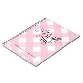 Stijlvol Bride Blush Pink Gingham Wedding Notitieb Notitieboek (Linkerzijde)