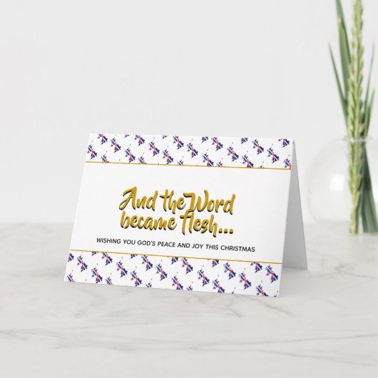 Stijlvol Brits woord werd vleeskerst Feestdagen Kaart (Voorkant)