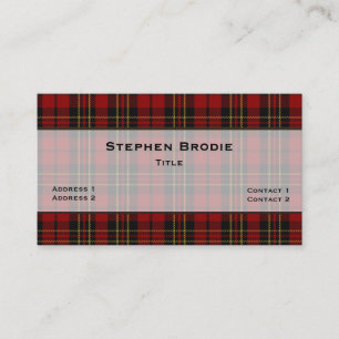 Stijlvol Brodie Tartan Pset Custom Visitekaartje