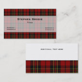 Stijlvol Brodie Tartan Pset Custom Visitekaartje (Voorkant / Achterkant)