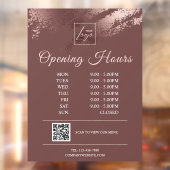 Stijlvol Bronzen Logo met openingsuren voor Bedrij Raamsticker (Vel 2)