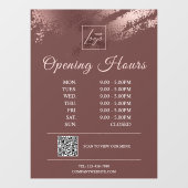 Stijlvol Bronzen Logo met openingsuren voor Bedrij Raamsticker (Vel)