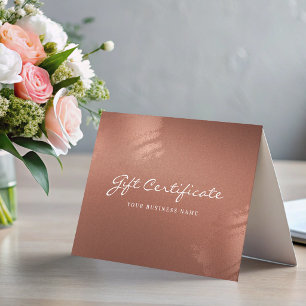 Stijlvol bronzen zakelijk cadeaubewijs kaart
