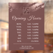 Stijlvol Bronzen Zakelijk Logo Openingstijden Raamsticker (Vel 2)