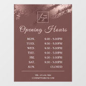 Stijlvol Bronzen Zakelijk Logo Openingstijden Raamsticker (Vel)