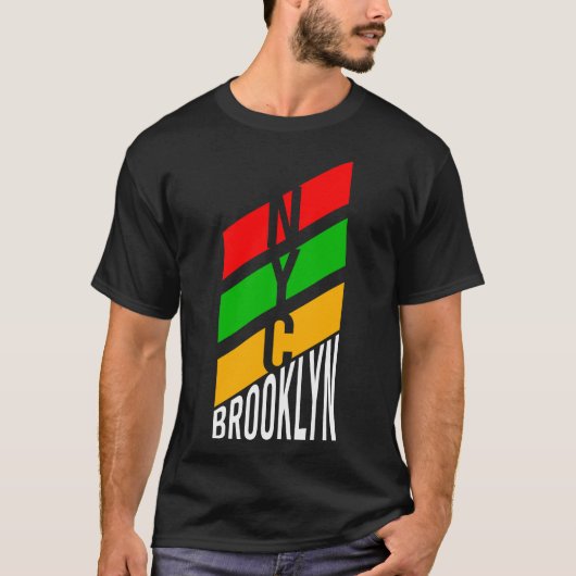 Stijlvol Brooklyn NYC Kleurrijk Grafisch T-shirt (Voorkant)
