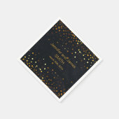 Stijlvol bruiloft Mini confetti gold Black Black Servet (Hoek)