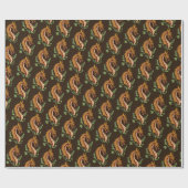 Stijlvol bruin drakenpapier cadeaupapier (Vlak)