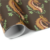 Stijlvol bruin drakenpapier cadeaupapier (Rol Hoek)
