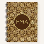 Stijlvol, bruin en goudkoorts, aangepast patroon notitieboek (Voorkant)