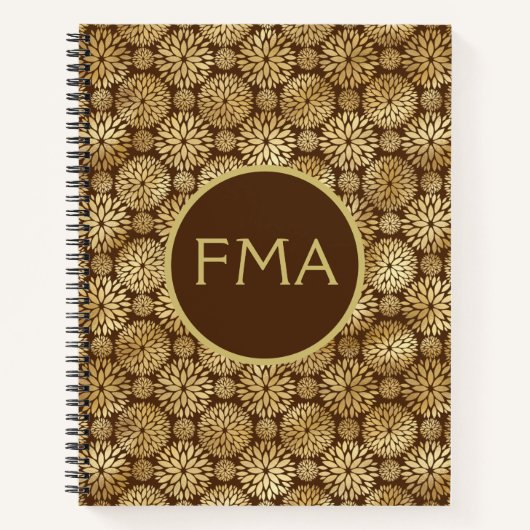 Stijlvol, bruin en goudkoorts, aangepast patroon notitieboek (Voorkant)