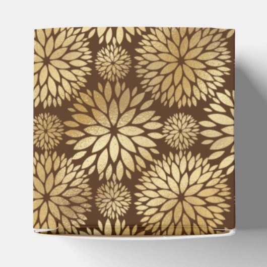 Stijlvol bruin- en goudkoortspatroon bedankdoosjes (Bovenkant)