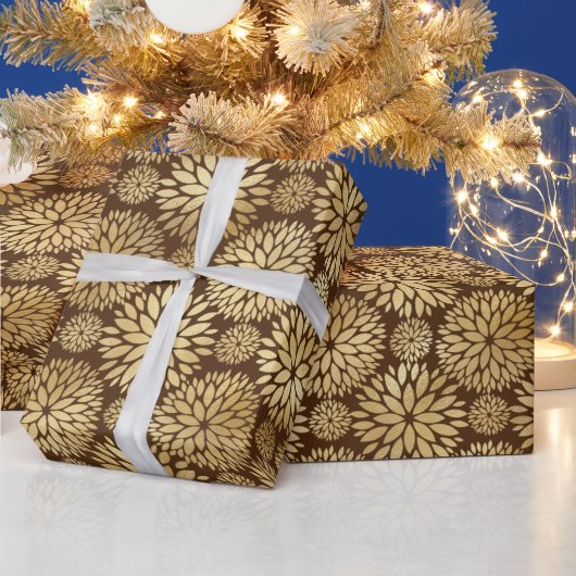 Stijlvol bruin- en goudkoortspatroon cadeaupapier (Feestdagen)