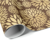 Stijlvol bruin- en goudkoortspatroon cadeaupapier (Rol Hoek)