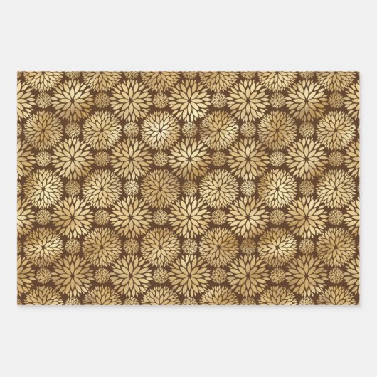 Stijlvol bruin- en goudkoortspatroon inpakpapier vel (Voorkant 2)