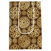 Stijlvol bruin- en goudkoortspatroon medium cadeauzakje (Achterkant)