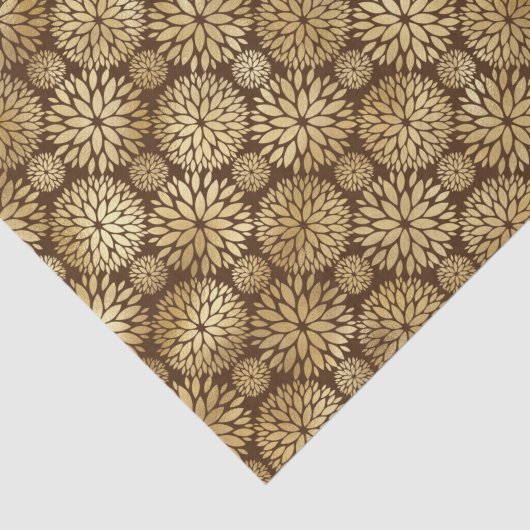 Stijlvol bruin- en goudkoortspatroon tissuepapier (Detail)