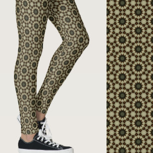 Stijlvol bruin en taupe geometrisch patroon leggings