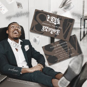 Stijlvol bruin grijs en wit met monogram modern visitekaartje