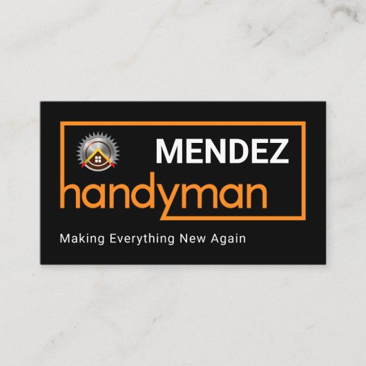 Stijlvol bruin handyman frame visitekaartje (Voorkant)