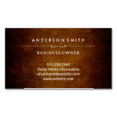 Stijlvol  bruin magnetisch visitekaartje (Voorkant)