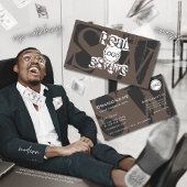 Stijlvol bruin wit met Logo en monogram Visitekaartje