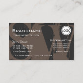 Stijlvol bruin wit met Logo en monogram Visitekaartje (Achterkant)