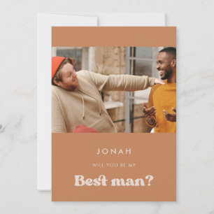 Stijlvol bruin Word jij mijn beste man fotokaart? Kaart