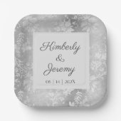 Stijlvol bruinbruidsplein papieren bordje (Voorkant)