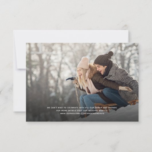 Stijlvol budget voor fotocollage sparen onze datum save the date (Achterkant)