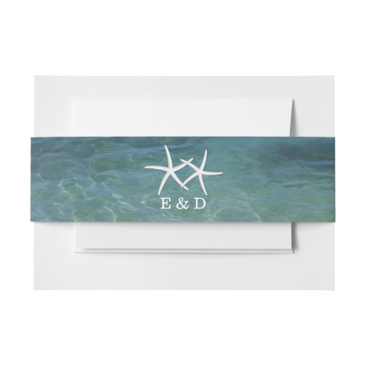 Stijlvol buikthema Paar van Starfish Uitnodigingen Wikkel (Voorkant Voorbeeld)
